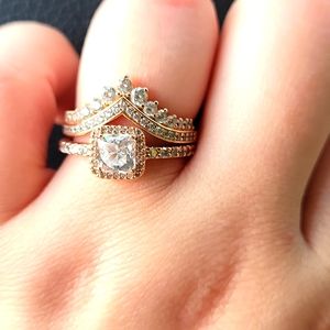 Pandora two set rose gold plated ring